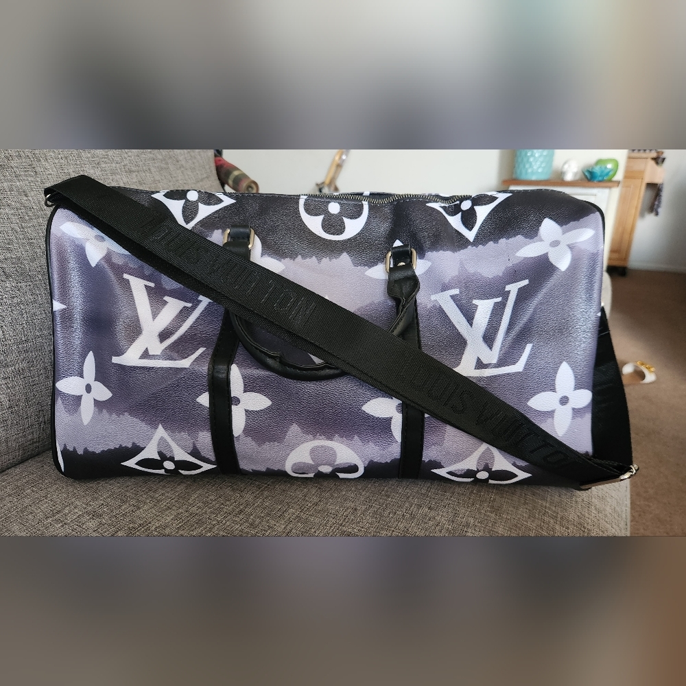 LV BLACK N WHITE DUFFLE BAG